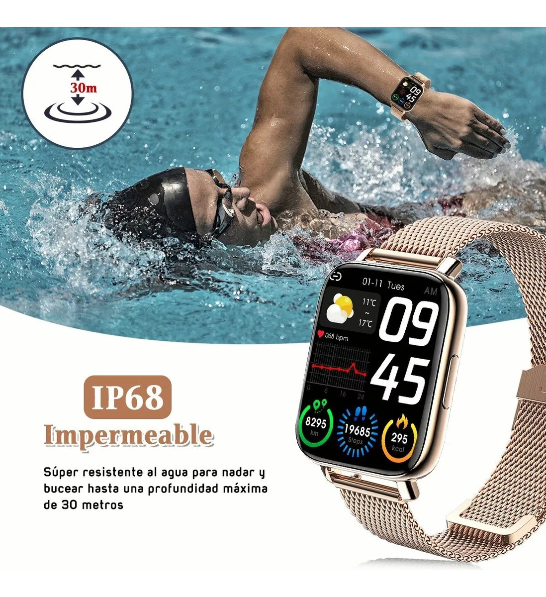 Smartwatch Feminino Smartwatch À Prova D'água - Imagem 4