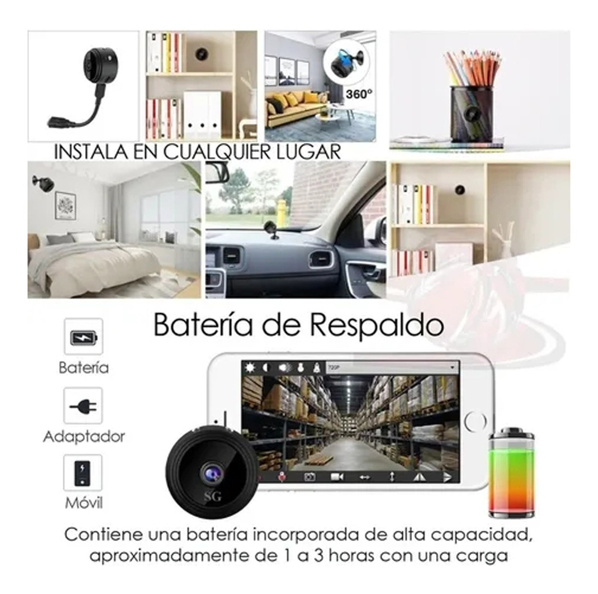 Visão Noturna Hd Detecta Micro Motion Mini Câmera Espiã - Imagem 7
