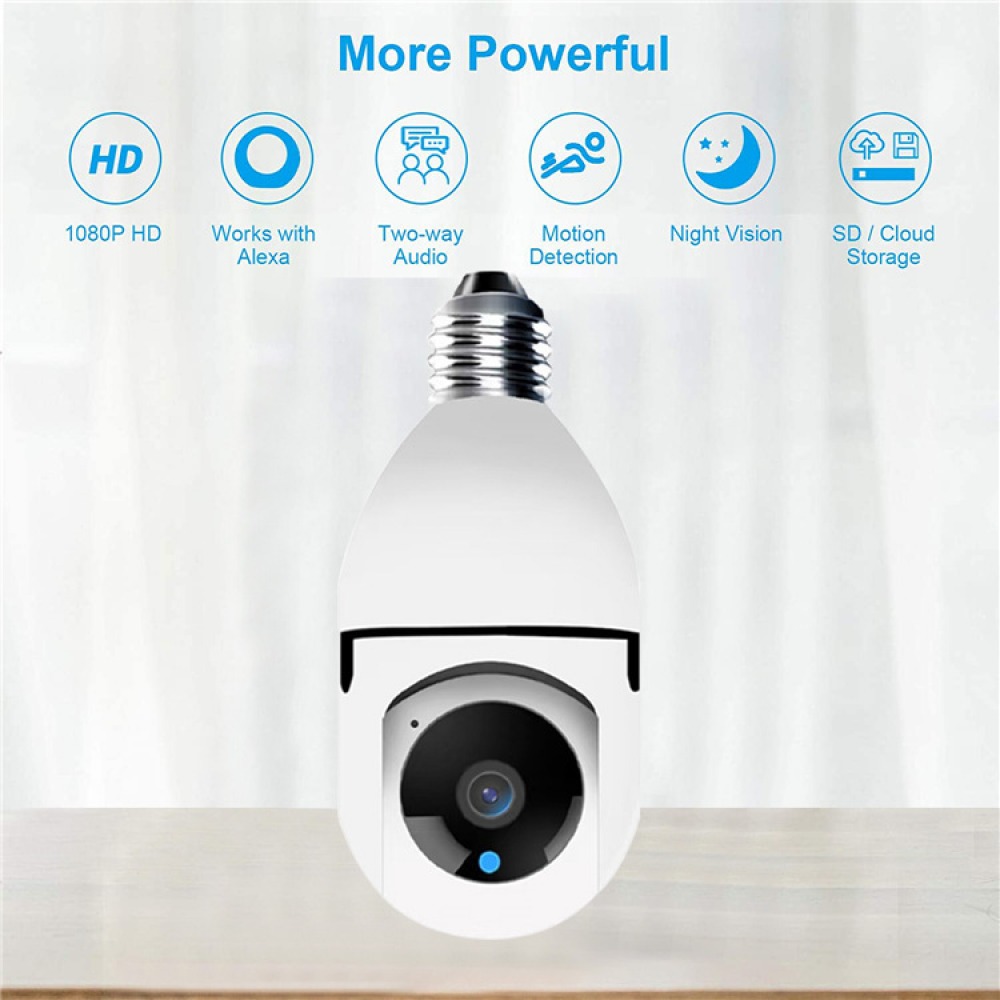 Camera Ip Segurança Lampada Panoramica Wifi Espia C/rastreio - Imagem 5