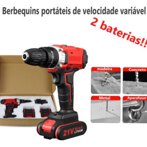 Caixa De Ferramentas Completa, Furadeira 2 Bateria 21v-1
