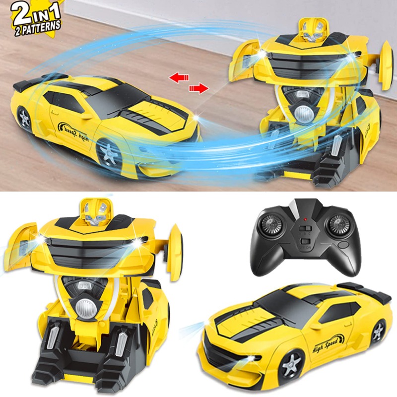 Farol Recarregável Rc Stunt Transform Robot Car Toy