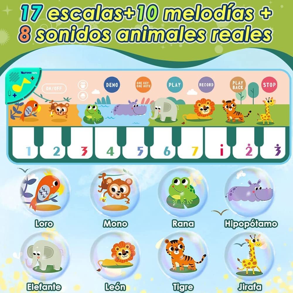 Tapete Instrumento Musical Infantil Tapete Dança Piano 110cm - Imagem 3