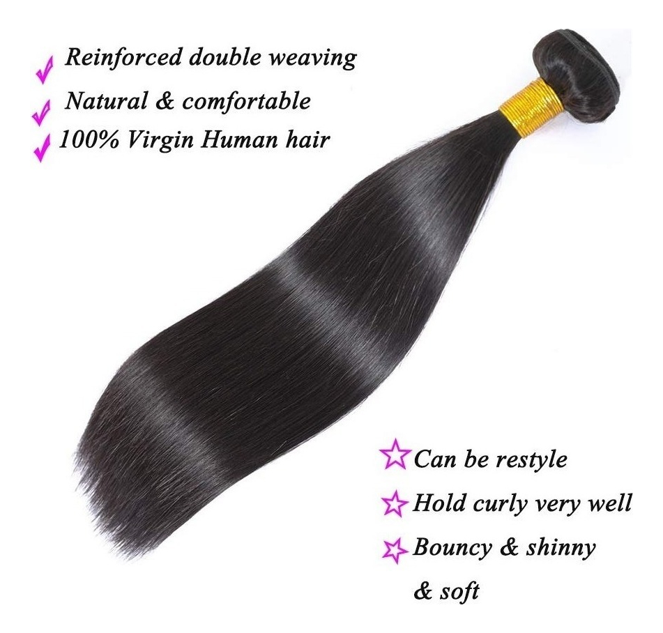 Aplique Cabelo Liso Com Natural Humano Brasileiro 3pcs 50cm - Imagem 3