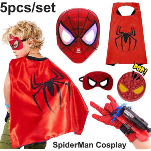 Brinquedo Infantil Spider-man Capes + Máscara + Luva + Trans