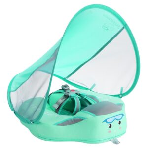 Bóia De Bebê Não Inflável Com Dossel Infantil Swimming Green