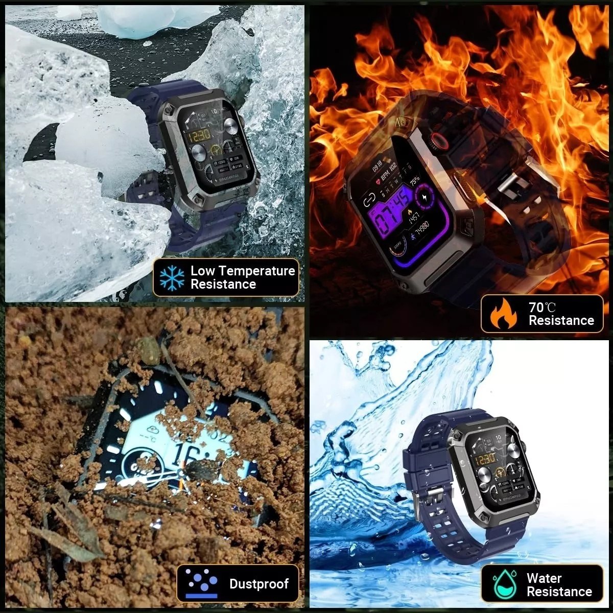 Smartwatch Militar Masculino (atender/ligar) - Imagem 12