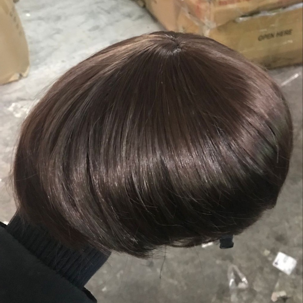 Peruca Curta De Fibra Marrom Masculina 10 Cm - Imagem 7
