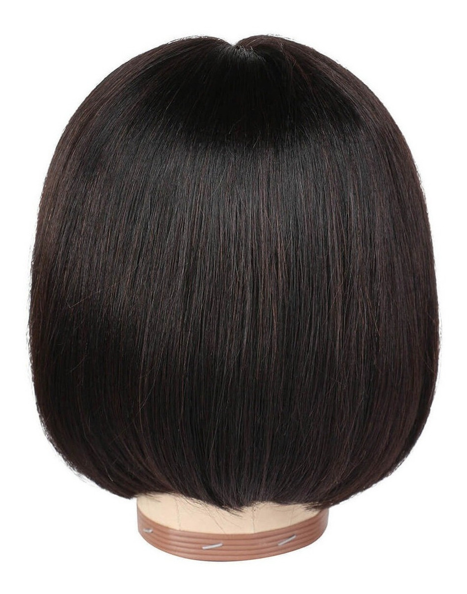 Peruca Artificial De Cabelo Humano Smooth Short Bob 25-28cm - Imagem 3