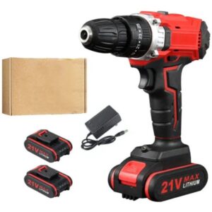Furadeira Sem Fio De 10mm 21v + 2 Baterias 110v/220v