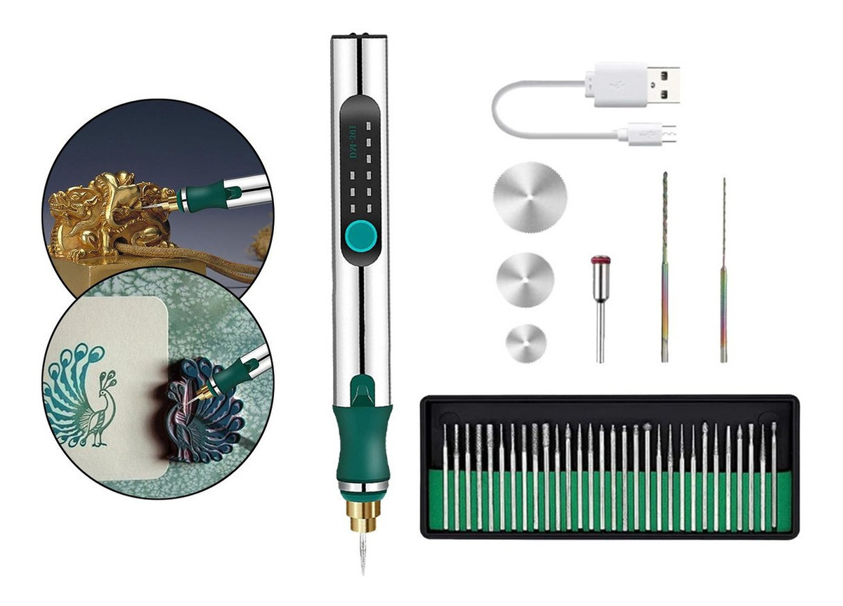 Kit De Ferramentas De Gravação Metal Sem Fio Micro Caneta - Imagem 6