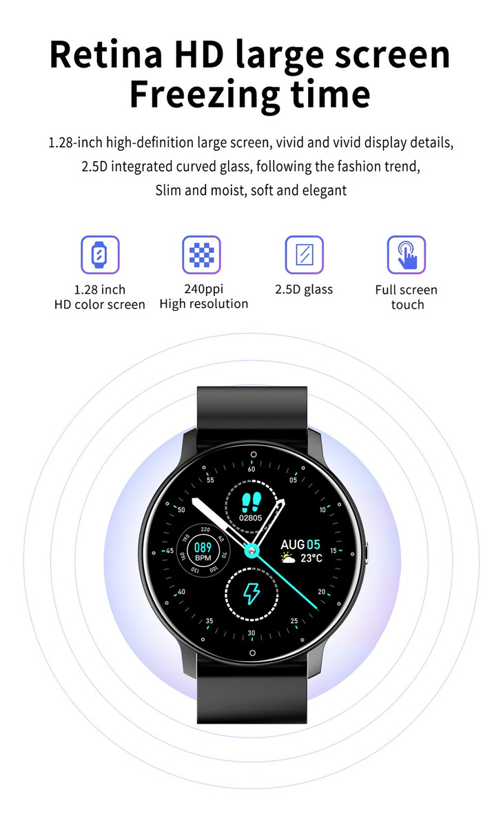 Smartwatch Esportivo Com Tela Sensível Ao Toque Completa - Imagem 5