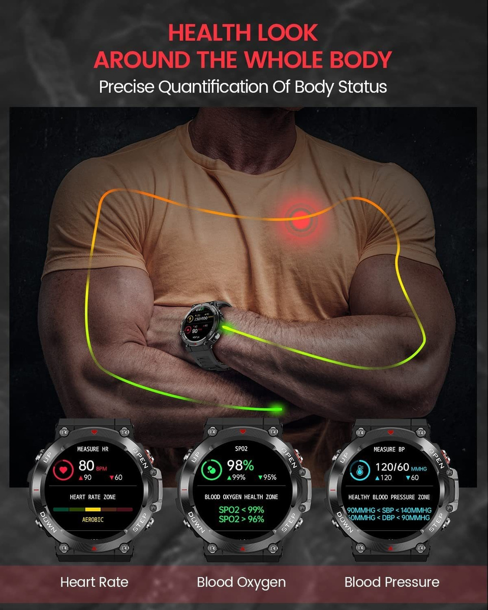 Smartwatch Para Homens Make Call Answer Fitness Tra - Imagem 5