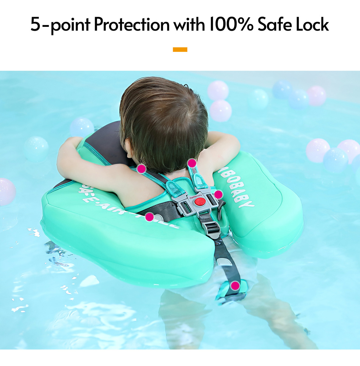 Anel De Natação Não Inflável Baby Float Infant Lying Azul - Imagem 6