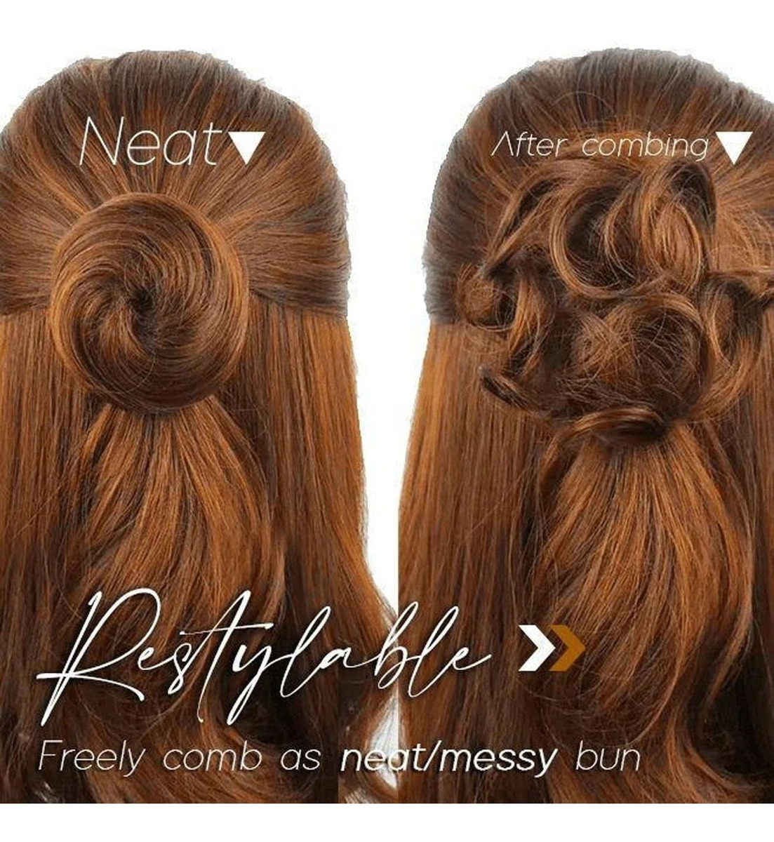 Bagunçado Bun Fácil Clipe Peruca Agarrando Clipe Hairhair Cu - Imagem 4