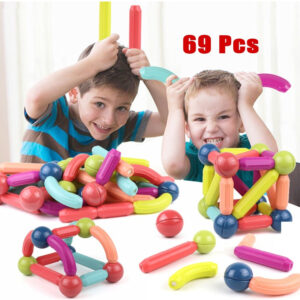 Magnetic Stick Building Blocks Jogo Ímãs Criança Set 69 Pcs