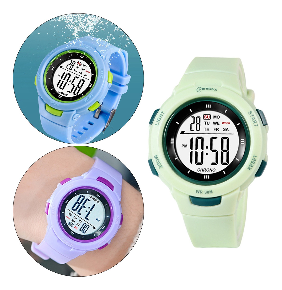 Meninos Girls Digital Watch Electro Impermeável Ao Ar Livre - Imagem 43