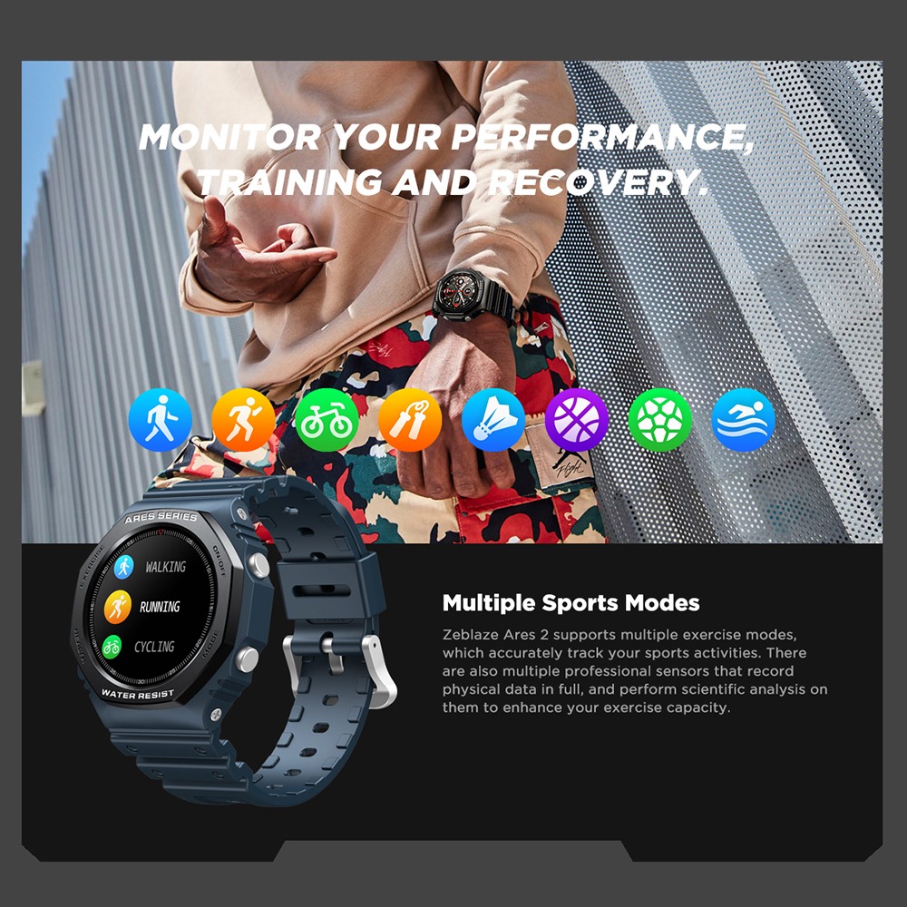 Smartwatch Bluetooth À Prova D'água Zeblaze Ares 2 - Imagem 10