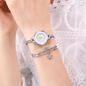 Relógio F Star Diamond Inlaid Alloy Relógio Feminino Relógio