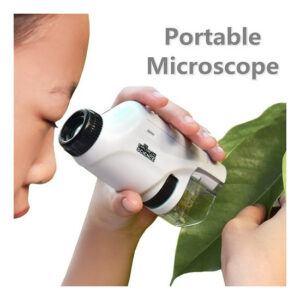 60x-120x Microscópio De Mão Portátil Mini Led
