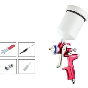 Pistola Pintura Profissional Automotiva 600ml 1.3mm Vermelho