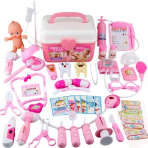 Conjunto De Brinquedo Médico Infantil De 44 Peças Com Luzes