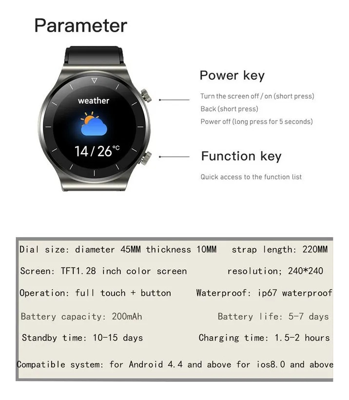 Para Huawei Xiaomi Novo Nfc Bluetooth Impermeável Relógio7 - Imagem 9
