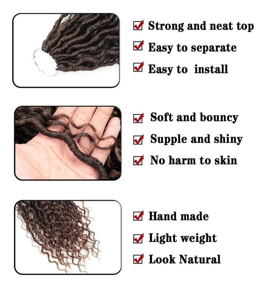 Crochet Cabelo Peruca Tranças Sintéticos Extensão Da Trança - Imagem 5