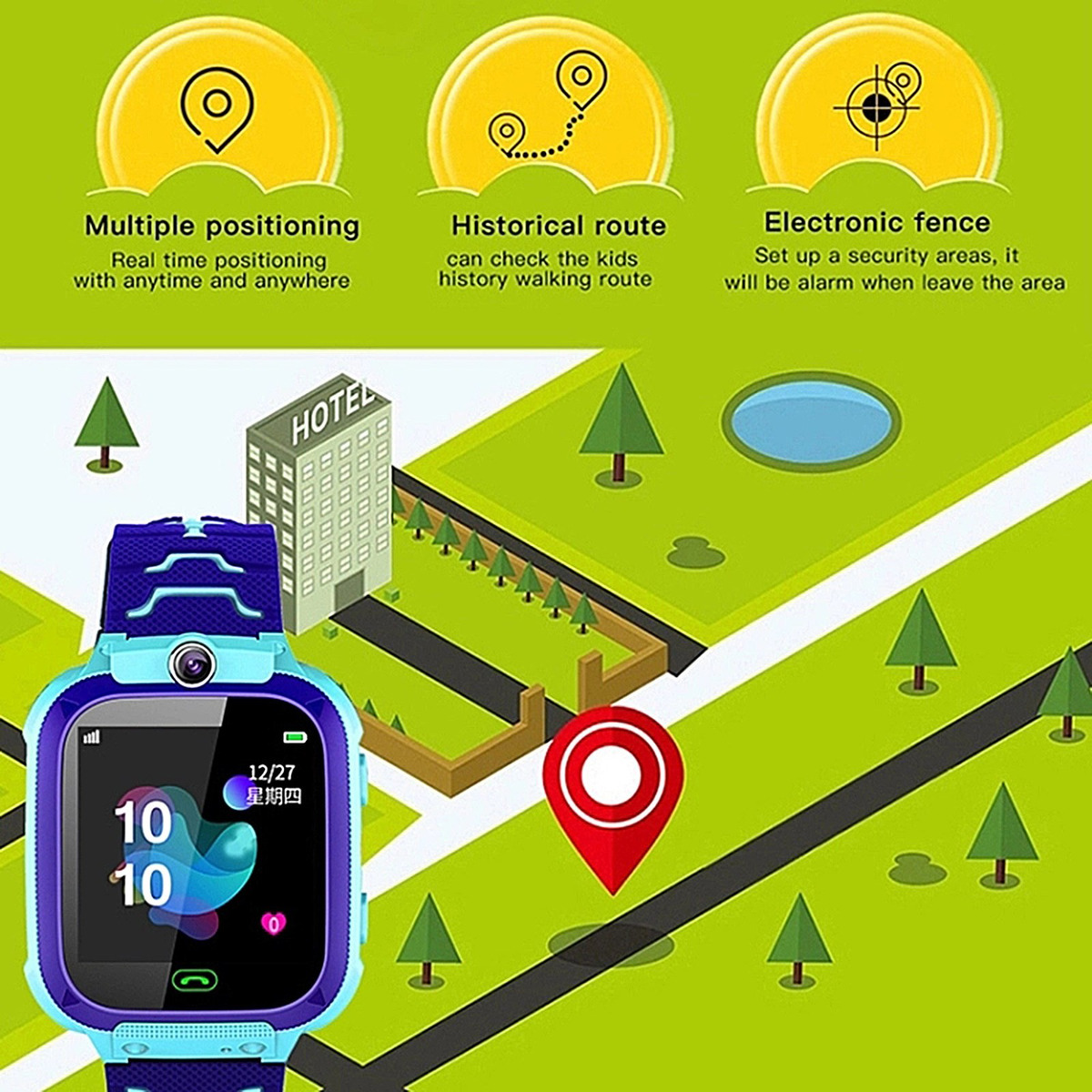 Q12b Kids Smartwatch Com Chamada De Voz E Bate-papo E Locali - Imagem 4