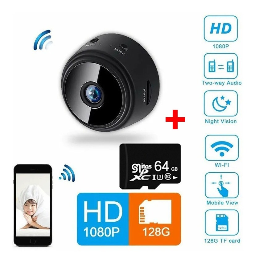 Câmera Wifi 1080p Nanny Câmeras Ocultas+cartão De Memória