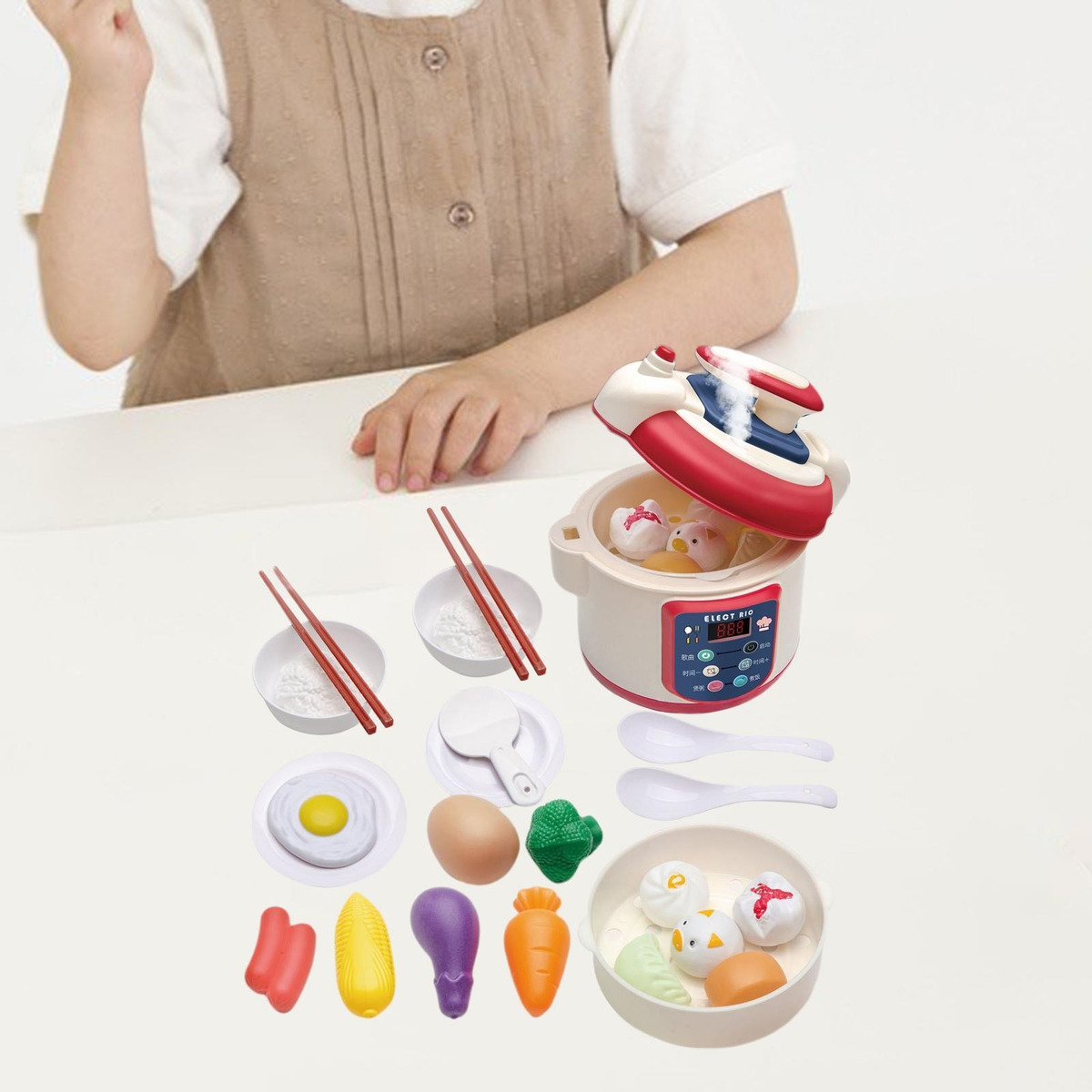 25 Peças De Cozinha Brinquedo Panela De Arroz Infantil - Imagem 7