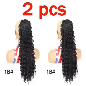 2set Peruca Natural Cabelos Humanos Rabo De Cavalo 60cm