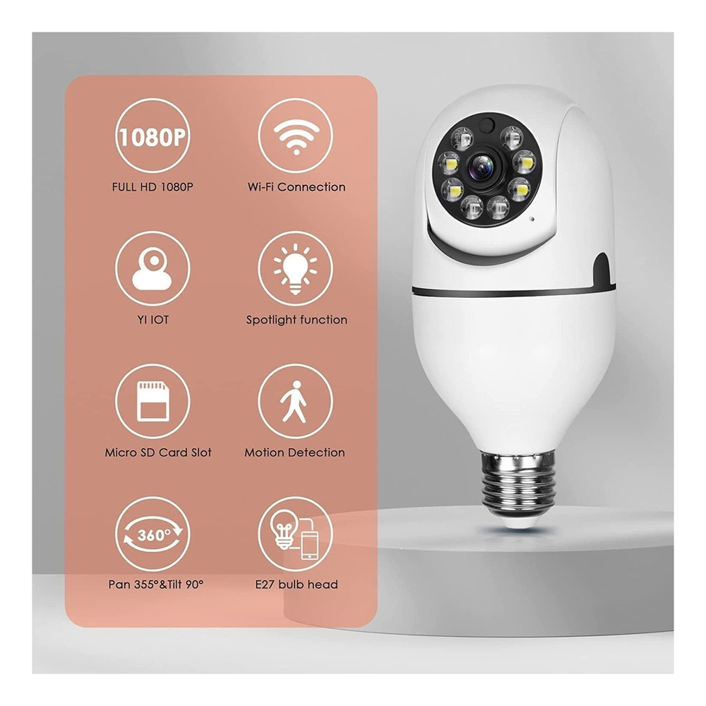 2pcs 5g Wifi Lâmpada Prova D'água Câmera Segurança 1080p - Imagem 6