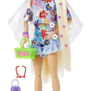 Boneca Extra Barbie 12 Floral 2 Peças Fashion