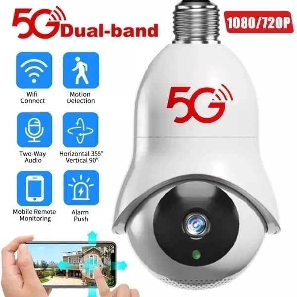 Câmeras De Segurança Lâmpada Wifi Visão Noturna1080p 5gnice