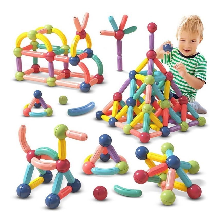 Blocos De Construção Magnéticos Para Meninos E Meninas, Brin - Imagem 2