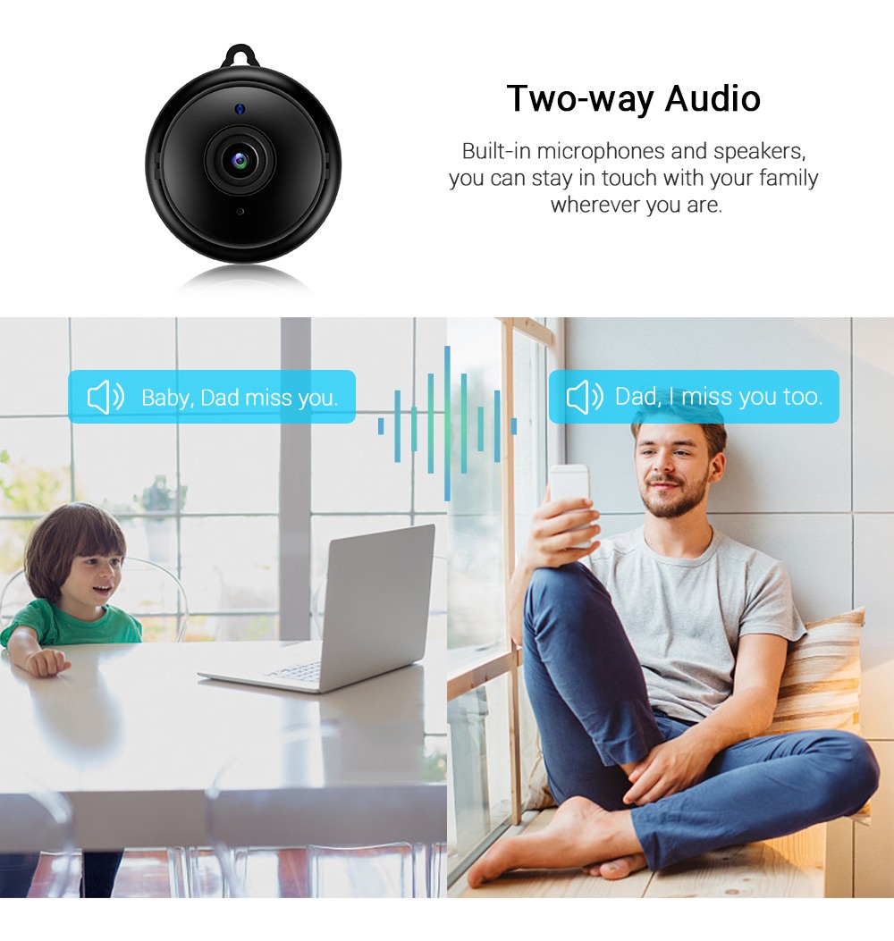 Mini Câmera Ip Wifi Conexão V380 Hd 1080p Infravermelho - Imagem 2