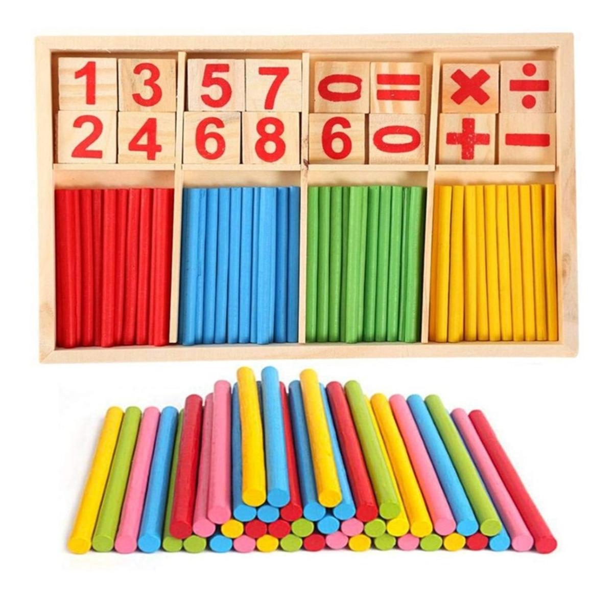 Bastão De Contagem Combinado G Wooden Toy Round Number Stick - Imagem 2