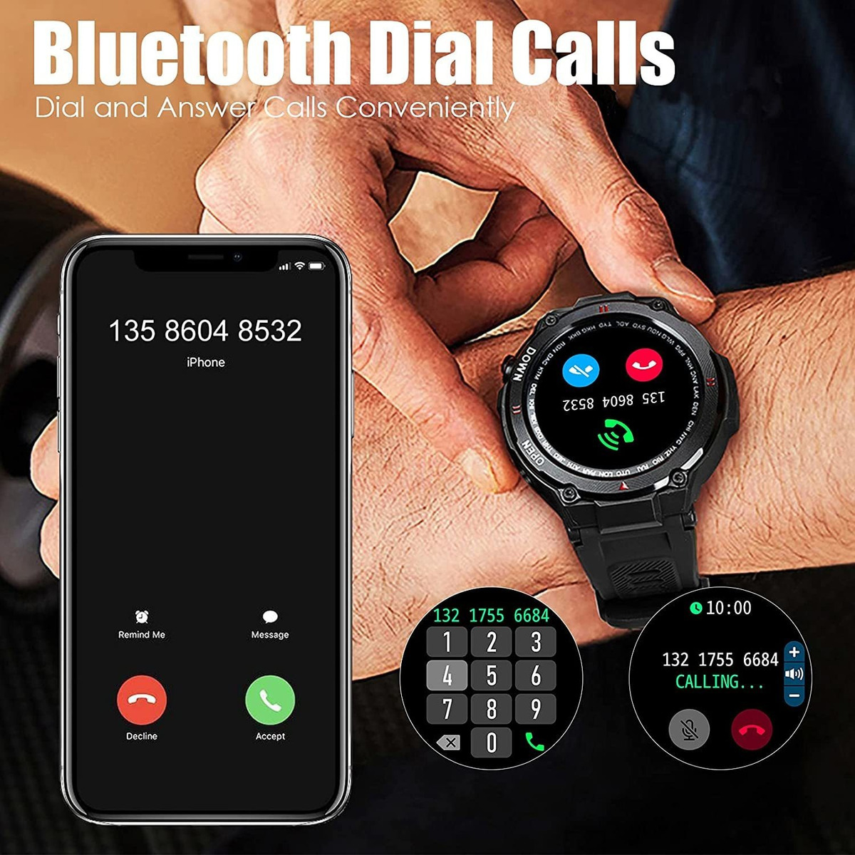 Relógios Inteligentes Para Homens Bluetooth Dail Calls Speak - Imagem 2
