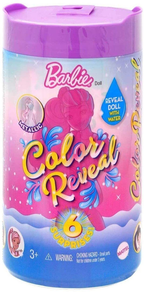Boneca Chelsea Barbie Color Reveal; Série Glitter; +3 Anos
