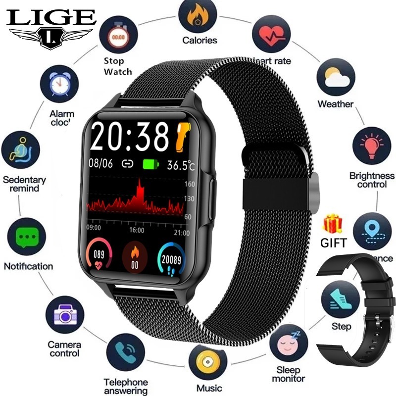 Sport Bluetooth Smartwatch Homens Mulheres Relógio De Temper - Imagem 8