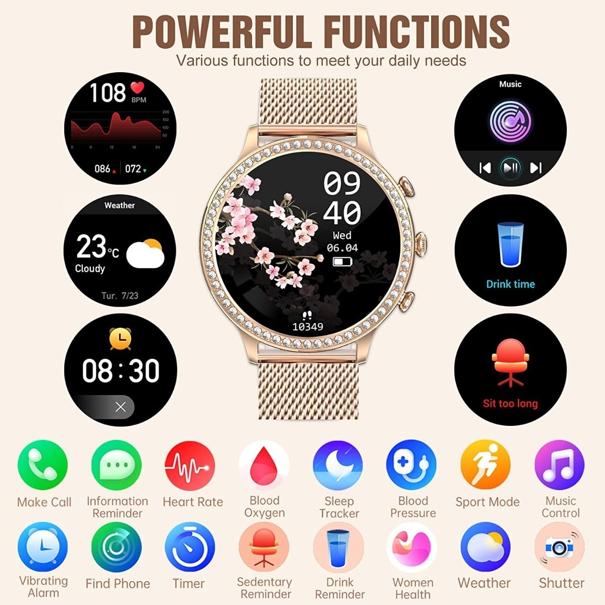 Relógios Inteligentes Para Mulheres Fitness Tracker - Imagem 10