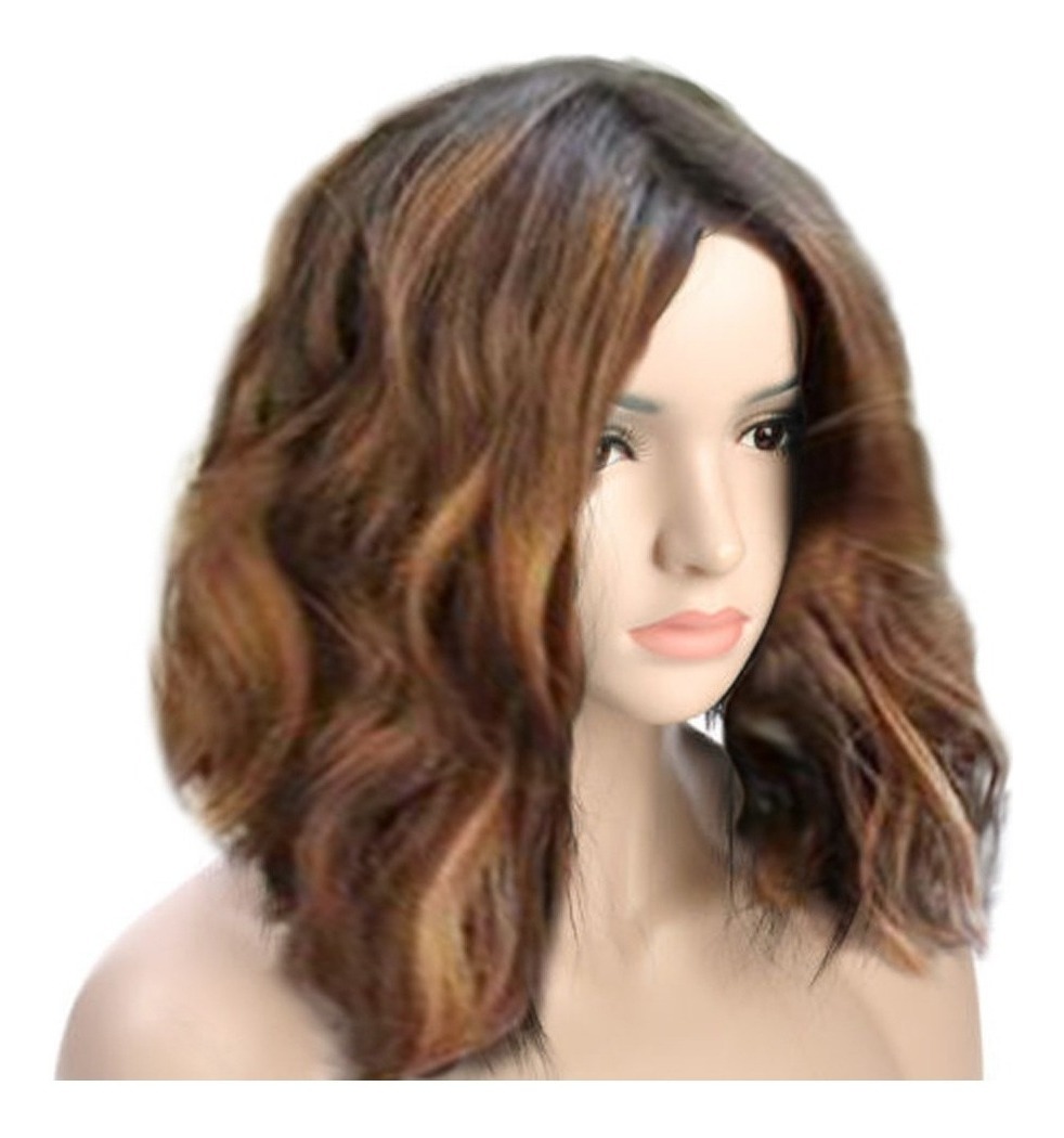 Perucas K Curto Ondulado Bobo Cabelo Humano Rose Net Wigs Gl - Imagem 4
