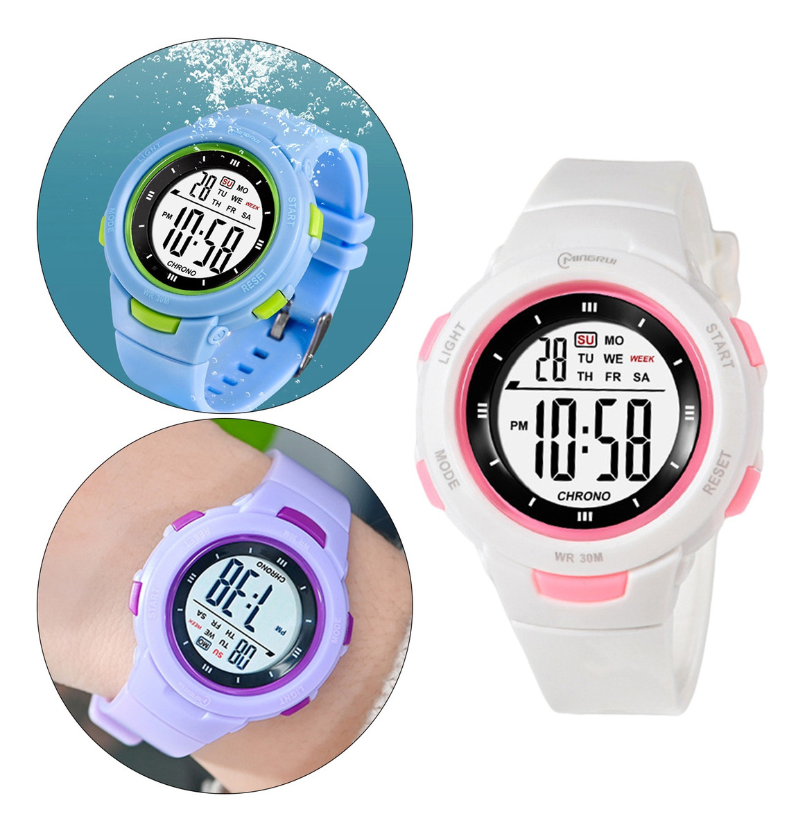 Meninos Girls Digital Watch Electro Impermeável Ao Ar Livre - Imagem 15