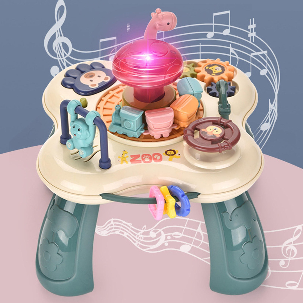 Brinquedo Educativo Para Bebe Com Som Mesa De Brinquedos - Imagem 3