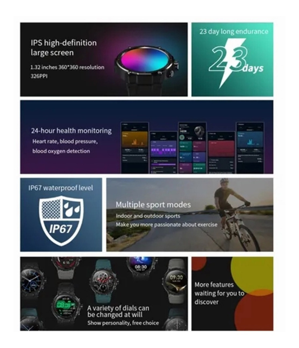Para Xiaomi Huawei Relógio De Esportes Bluetooth Inteligente - Imagem 2