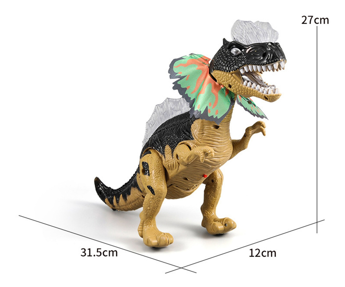 Brinquedos Eletrônicos De Dinossauros Andando Marrom - Imagem 2
