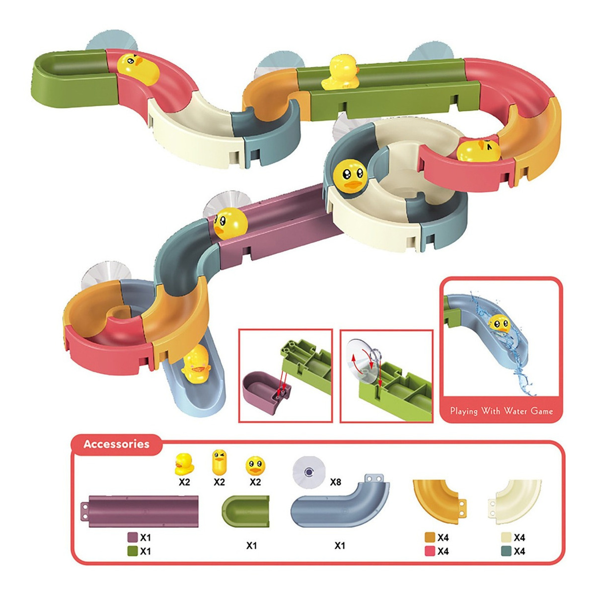 Brinquedos De Banho Fun Diy Slide Indoor Cachoeiras Track St - Imagem 3