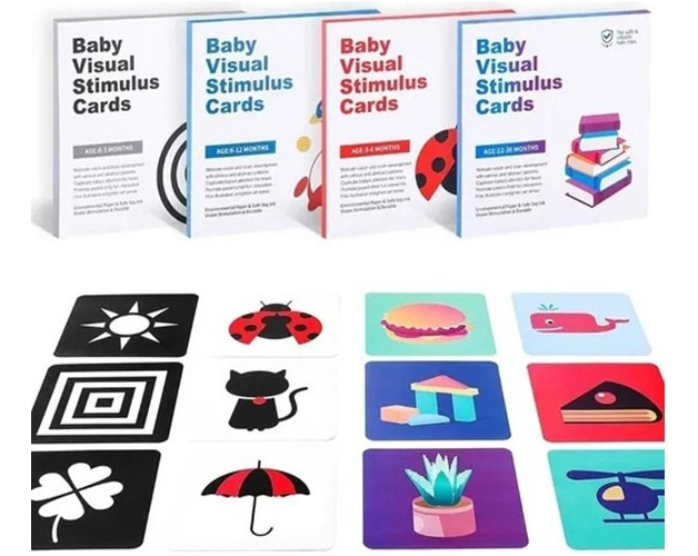 Brinquedo De Cartão De Estimulação Visual Montessori Para Ed