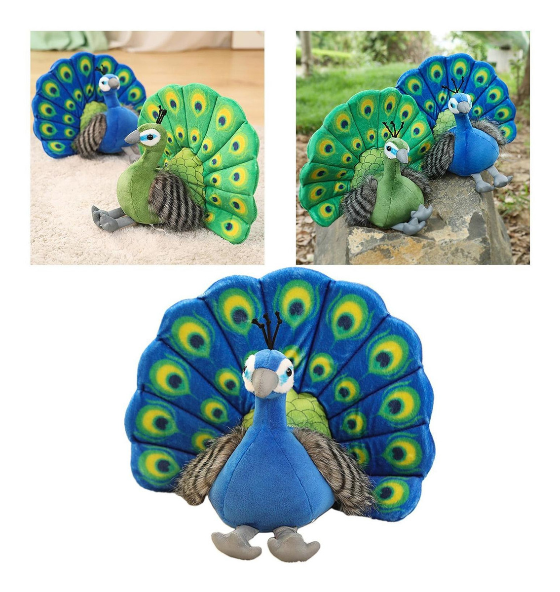 Simulação Suave Boneca Animal Pelúcia Pp Algodão Pavão - Imagem 2
