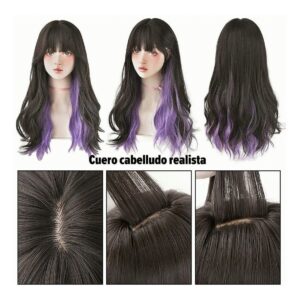 Peruca De Duas Toneladas De Cabelo Longo Cacheado Em Fibra S